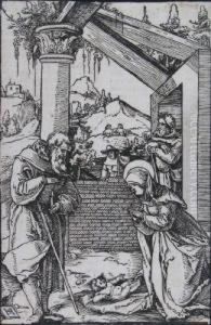Die Anbetung Des Kindes by Hans Leo. Schauffelin
