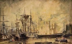 Brand Am Hafen by Julius Schaumburg