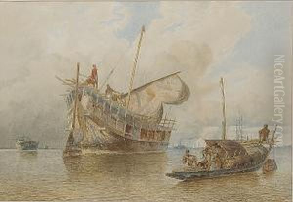 Shipping In The Hoogly River, Calcutta, A Pair - view 1