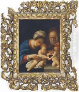 The Holy Family With The Young Saint John The Baptist by Bartolomeo Schedoni
