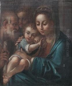 The Holy Family With An Angel by Bartolomeo Schedoni