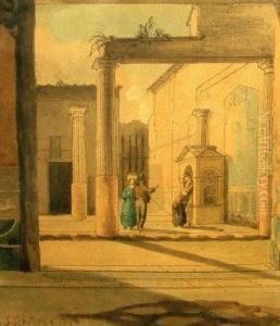 Figures
Gathered At A Well In An Italianate Courtyard Scene by Silvestro Feodorov. Schedrin