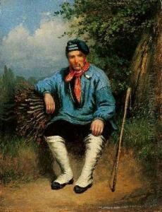 Sitzender Bauer Mit Pfeife by Andries Scheerboom