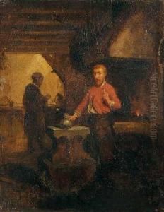 In Der Schmiede by Hendricus Johannes Scheeres