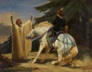 Homme Arretant Un Cavalier by Ary Scheffer