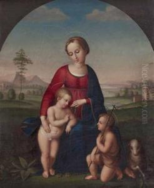 Madonna Mit Jesusund Johannesknaben In Landschaft - view 1