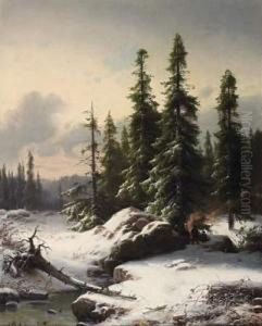 In The Winter Forest by Ludwig Scheins