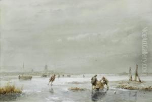 A Winter Landscape With Skaters A Winter Landscape With Skaters