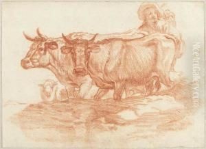 Two Cows With Herdsmen Two Cows With Herdsmen