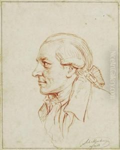 Male Portrait In Profile To The Left by Johann Ulrich Schellenberg