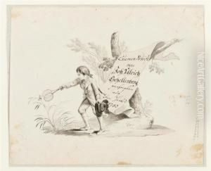 Young Boy Catching Butterflies. by Johann Ulrich Schellenberg
