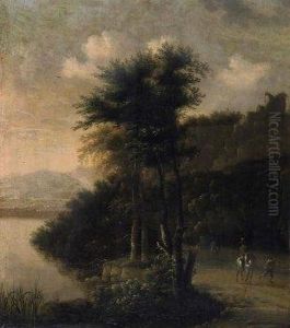 Foresty Riverlandscape With Horsemen. With Monogram Lower Left: Ws by Willem Schellinks