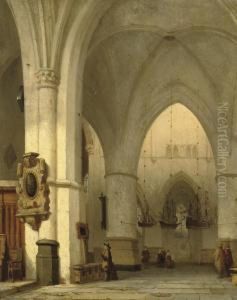 Interior Of The St. Bavo, Haarlem by Jan Jacob Schenkel