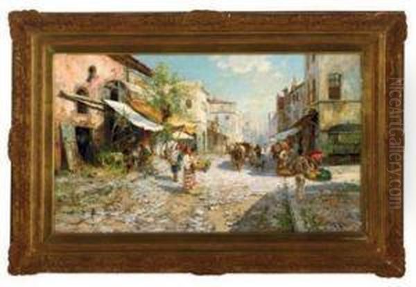 Merchants On A Busy Street - view 1