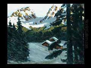 Verschneite Alm In Kitzbuhel by Fritz Scherer