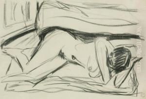 Liegender Akt by Hermann Scherer