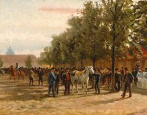 Horse Market by Cornelis Albertus Johannes Schermer