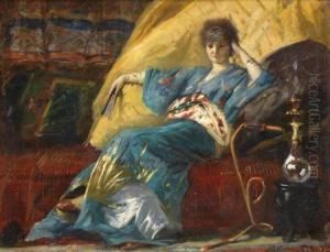 Odalisque Au Narghile by Jean Jacques Scherrer