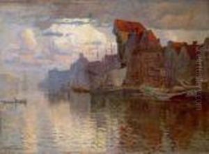 Motiv Aus Dem Hafen Von Danzig by Alfred Scherres