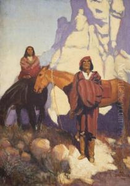 Indians On A Mountain Trail - view 1