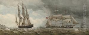 Ships Of The Black Battle Fleet Exercising Offshore