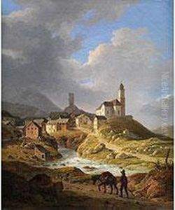 Blick Auf Ein Stadtchen In Den Alpen Blick Auf Ein Stadtchen In Den Alpen