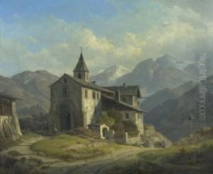 Village Church Before The Mountains.