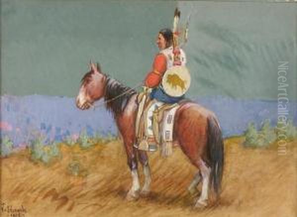 Indian On Horseback - view 1