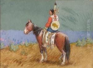 Indian On Horseback by Joseph Scheuerle