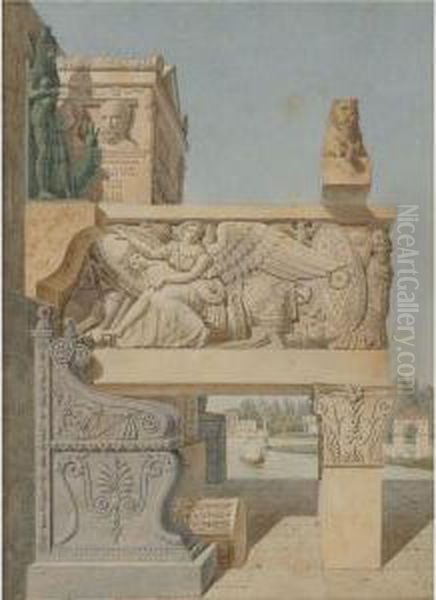 Antique Fragment In A Landscape - view 1