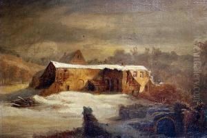 A Winter Scene With A Ruined Monastery