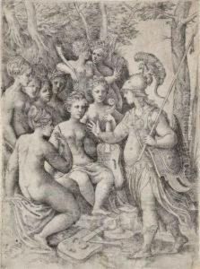 Minerva And The Muses by Andrea Meldolla Schiavone