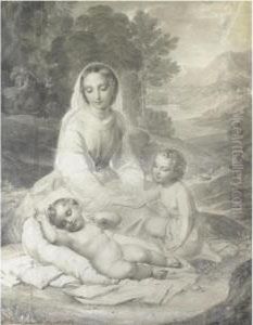 Madonna Con Bambino E San Giovannino by Natale Schiavoni
