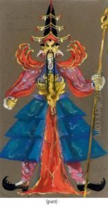 Four Costumes Designs For Chinese Figures by Heidi Schick