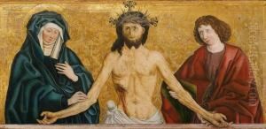 Christus Alsschmerzensmann Zwischen Maria Und Johannes
