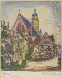 Leipzig, Blick Auf Die Thomaskirche