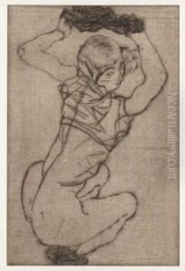 Die Kauernde by Egon Schiele
