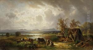Gewitterstimmung Amsee by Robert August Rudolf Schietzold