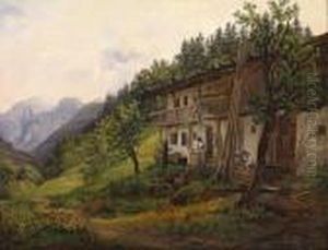 Farming In The Alps by Anton Schiffer