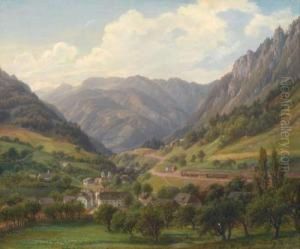 Blick Auf Markt Weyer Inoberosterreich Zwischen Steyr Und Waidhofen/ybbs