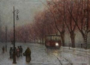 An Embankment With A Tram