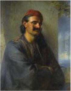 Portrait Of John Edward Trelawny by Friedrich Schilcher