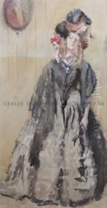 Woman In Black Dress by Alice Schille