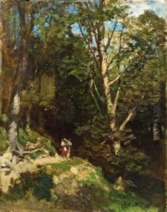 Studie Zu Dem Kuss Im Walde by Emil Jakob Schindler