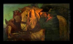 Tending The Horses by Osmar Schindler