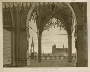 Halle Mit Der Aussicht Auf Die Stadt Rheims by Karl Friedrich Schinkel