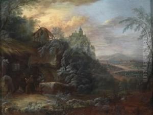 Two Landscapes With The Temptation Of St. Anthony And St. Benedict And St. Scholastica In Conversation