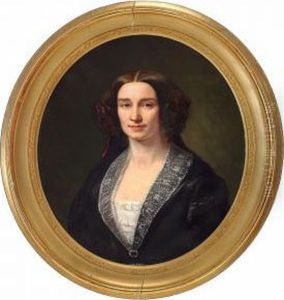 A Pair Of Portraitsof Jorgen Wichfeld And His Wife Warinka Wichfeld by August Heinrich Schiott