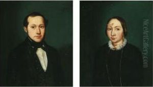 A Pair Of Portraits by August Heinrich Schiott
