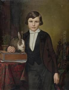 Bildnis Eines Jungen Mit Hase. 1834.